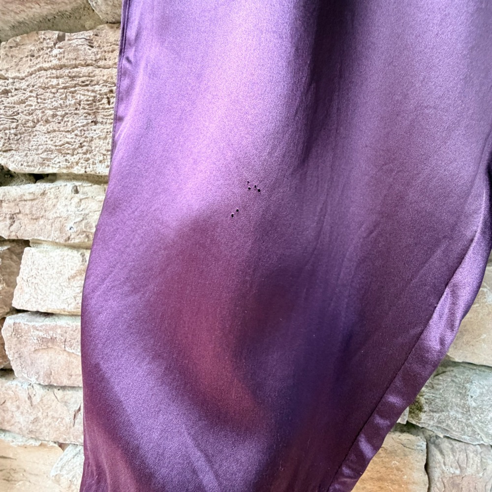 Lane Bryant Womens 22/24 Silk Trousers Plum Purple Pleated Elastic Waist Office - Picture 7 of 16